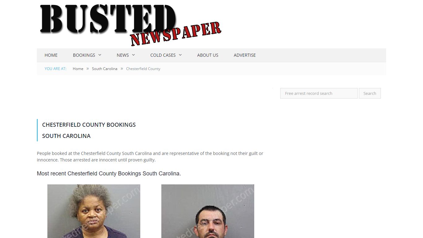 Chesterfield County, SC Mugshots - BUSTEDNEWSPAPER.COM